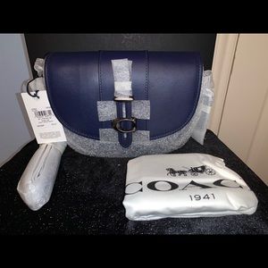 SOLD Coach 1941 Saddle 20 Bag in Navy Blue